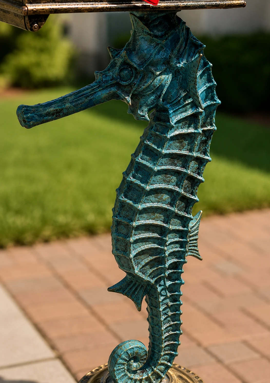 Seahorse Mailbox Statue for Coastal-Inspired Outdoor Decor