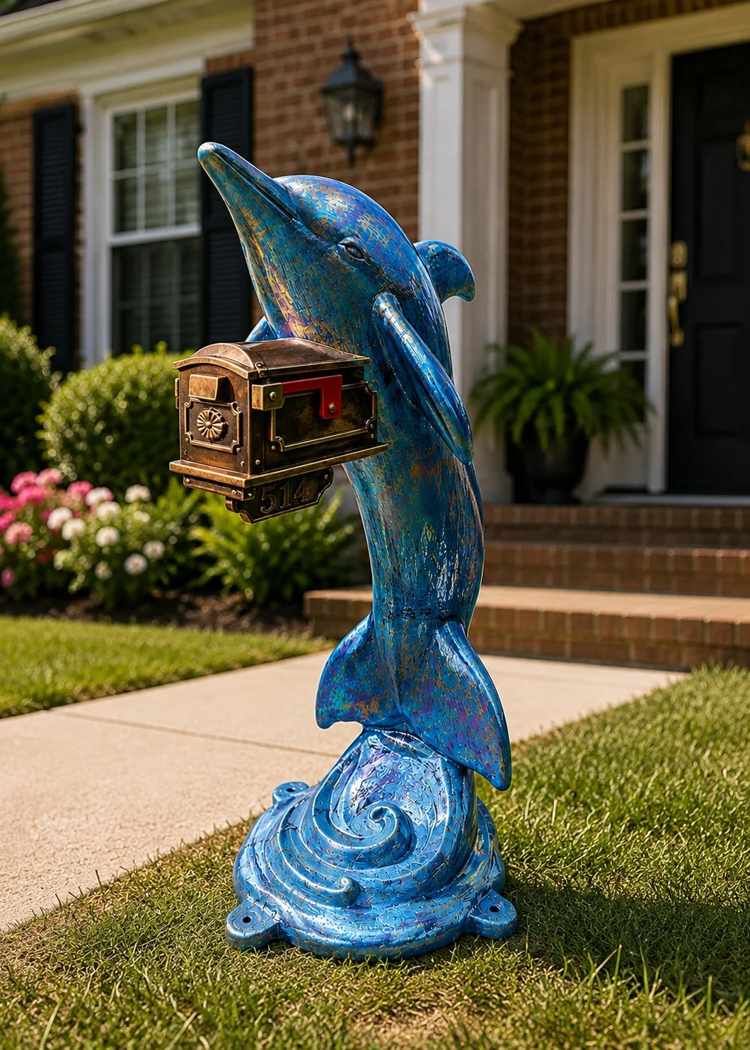 Dolphin Mailbox with Coastal Charm & Custom Flair