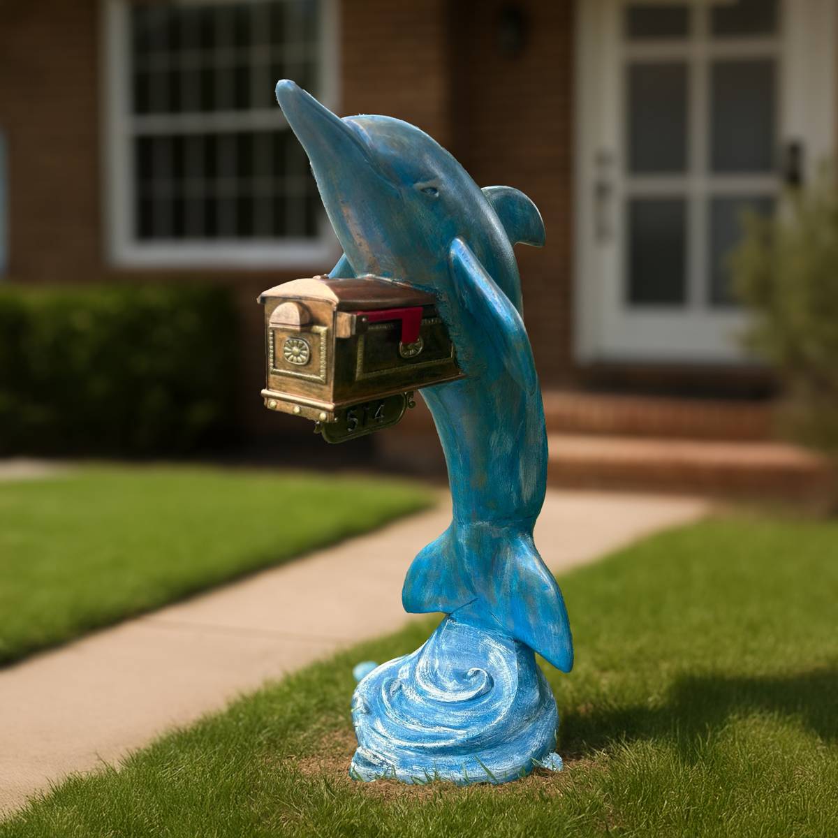 Dolphin Mailbox with Coastal Charm & Custom Flair