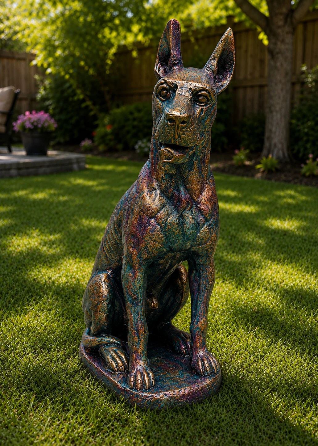 Great Dane Dog Sculpture – Outdoor Garden Statue
