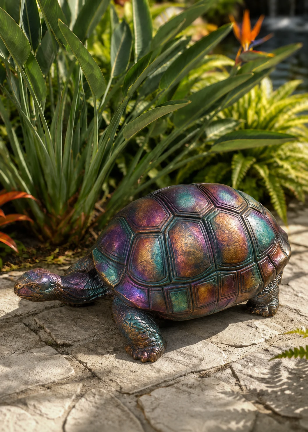 Large Outdoor Turtle Statue – Hand-Painted Aluminum Garden Sculpture