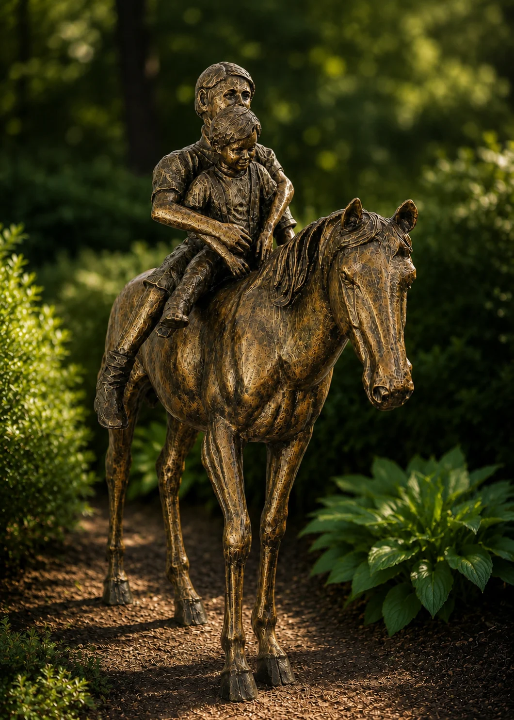 Life Size Horse Statue with Riders – Custom Cast Aluminum - Image 5