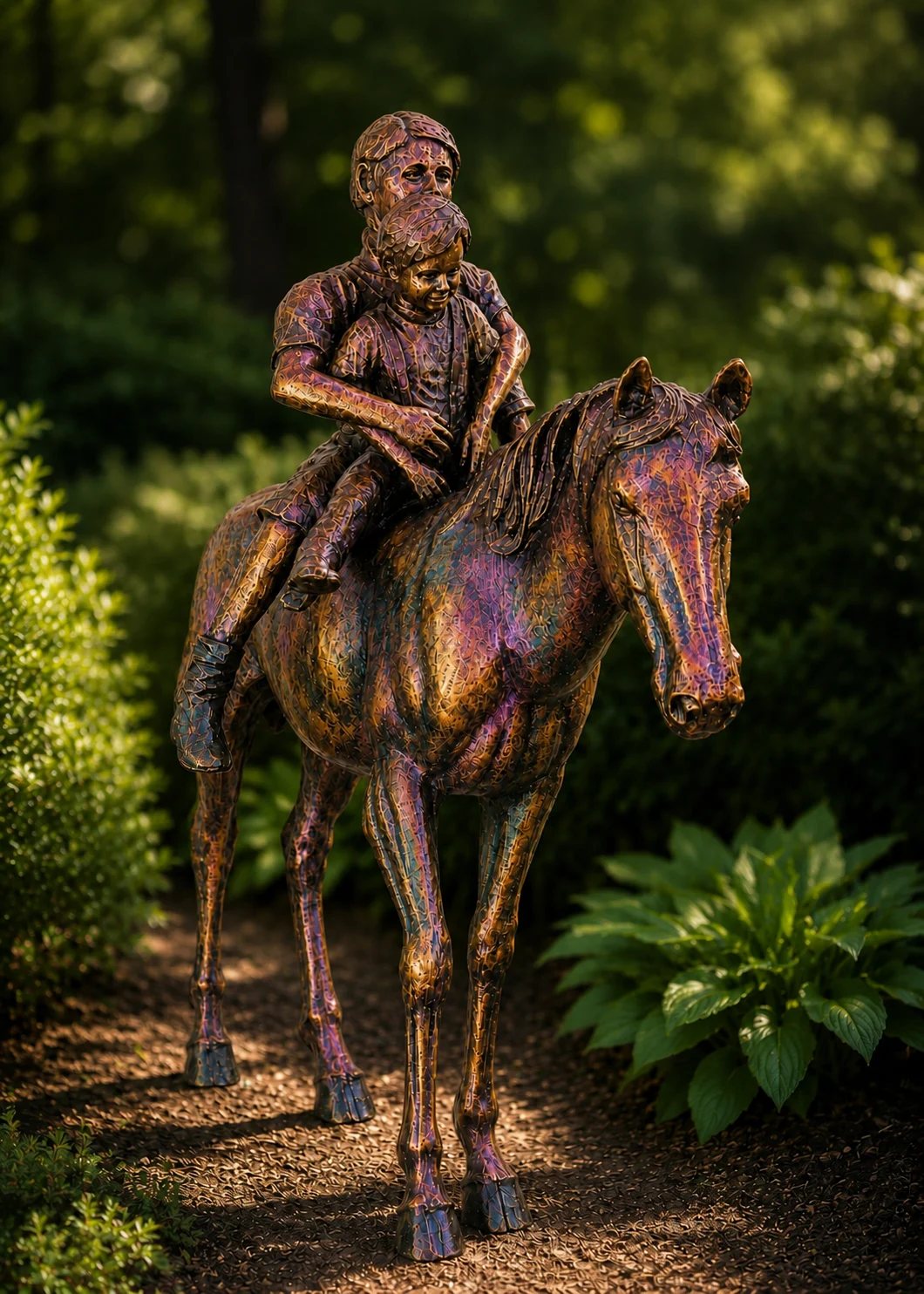 Life Size Horse Statue with Riders – Custom Cast Aluminum