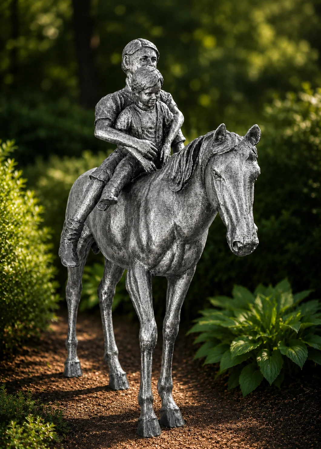 Life Size Horse Statue with Riders – Custom Cast Aluminum - Image 9