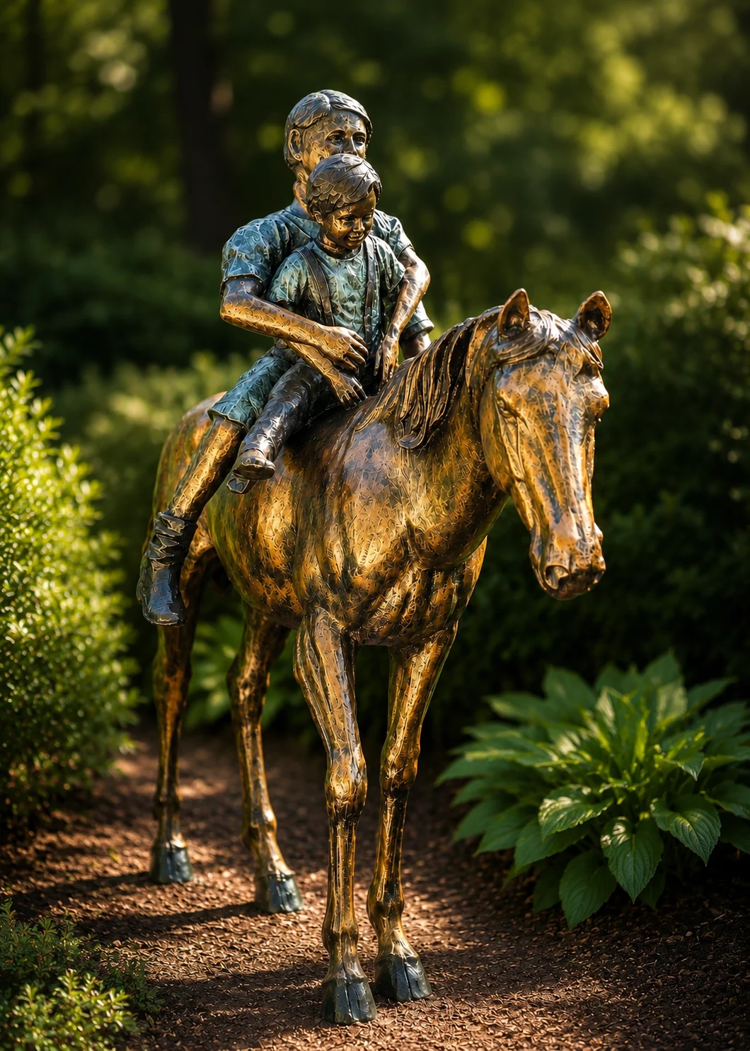 Life Size Horse Statue with Riders – Custom Cast Aluminum