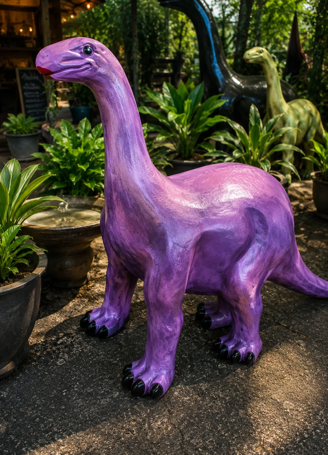 Medium Dinosaur Cast Aluminum Garden Statue