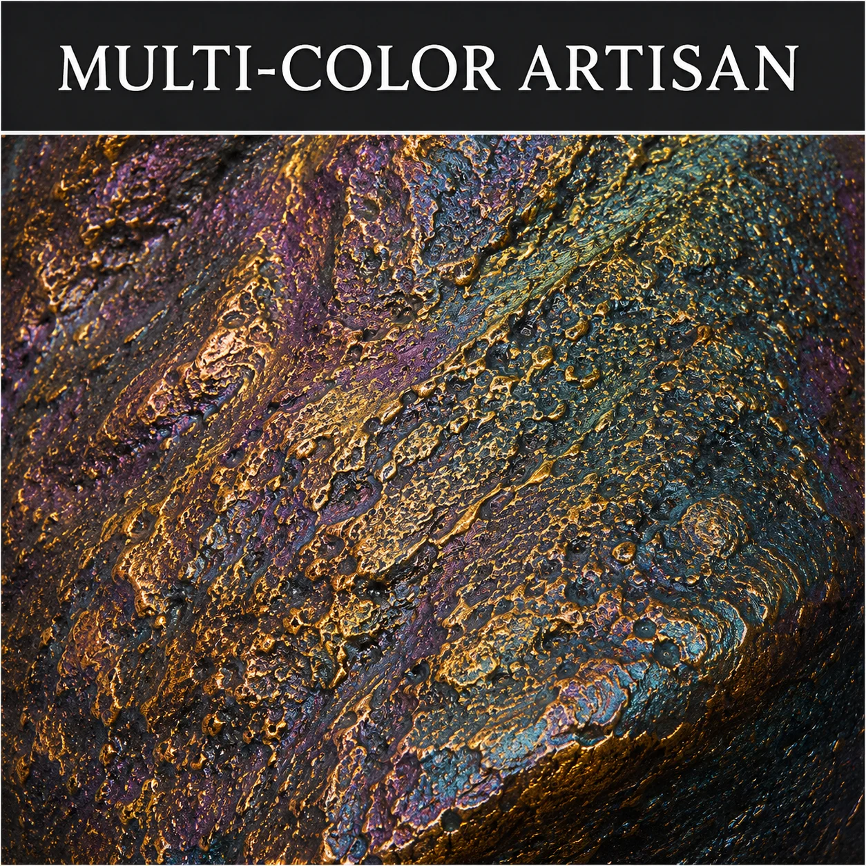 Multi color artisan sculpture shop finish
