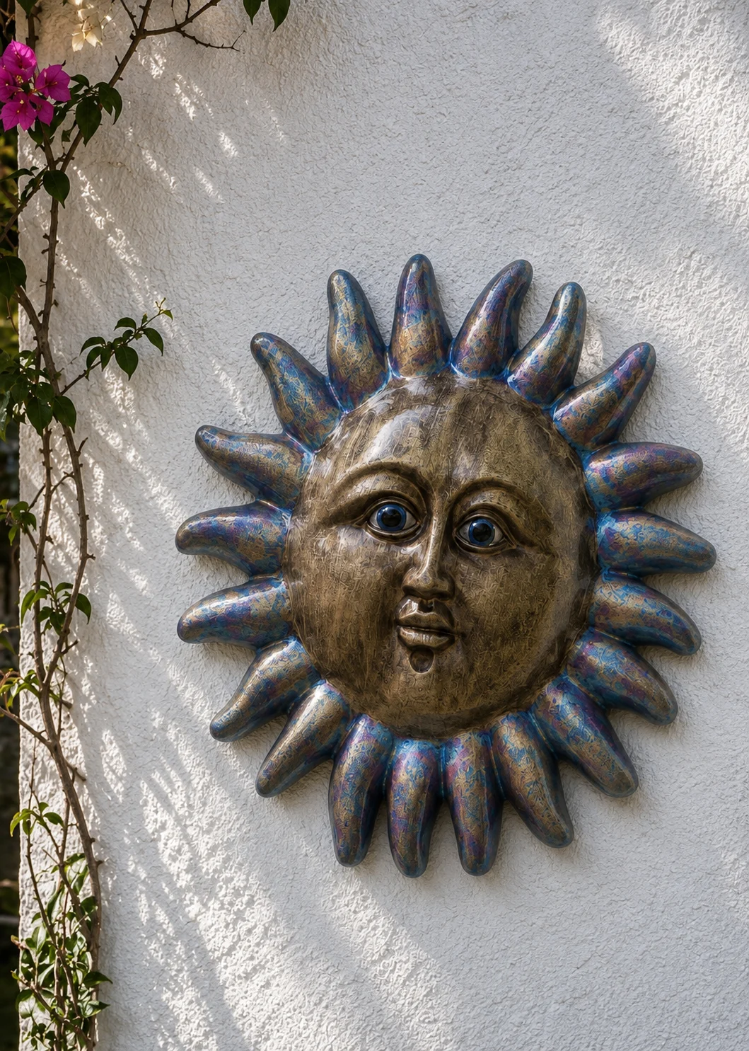 Sun Wall Decor – Hand-Painted Outdoor Aluminum Sculpture